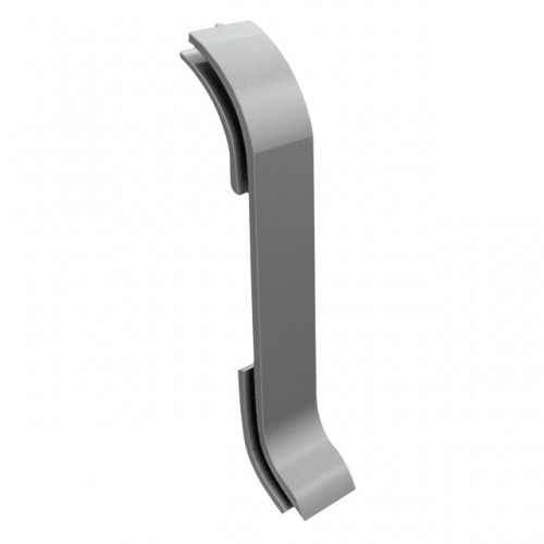 Соединитель для алюминиевого плинтуса (80 мм) 2 шт. Серебро