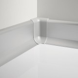 Угол внутренний для алюминиевого плинтуса (60 мм) 2 шт. Серебро