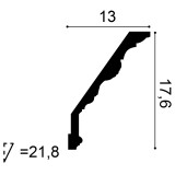Карниз потолочный особопрочный из полиуретана Orac Decor С219 (176 мм)