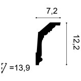 Карниз потолочный особопрочный из полиуретана Orac Decor С304 (122 мм)