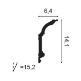 Карниз потолочный особопрочный из полиуретана Orac Decor гибкий Flex С339F (141 мм)