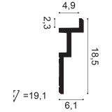 Карниз потолочный особопрочный из полиуретана Orac Decor С396 (61 мм)