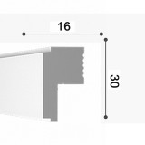 Молдинг из полимера белый 30х16 мм Bello-Deco XPS М 25 (2м)