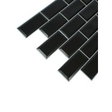 Панель ПВХ Блок черный белый шов (966*484 мм)
