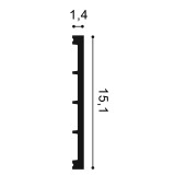 Плинтус из дюрополимера Orac Decor SQUARE SX168 (151 мм)