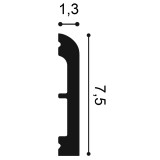 Плинтус из дюрополимера Orac Decor CASCADE SX183 (75 мм)