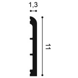 Плинтус из дюрополимера Orac Decor гибкий CASCADE Flex SX184F (110 мм)