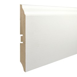 Плинтус МДФ Smartprofile Paint 3D wood 120В (116 мм) Фактурный белый под покраску