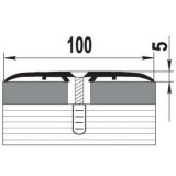 Стыкоперекрывающий одноуровневый алюминиевый порог с отверстиями А100 (100 мм) Орех (1,8м)