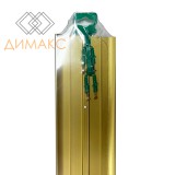 Стыкоперекрывающий одноуровневый алюминиевый порог с отверстиями А100 (100 мм) Золото (1,8м)