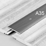 Стыкоперекрывающий одноуровневый алюминиевый порог с отверстиями А35 (35 мм) Дуб морёный №122 (0,9м)