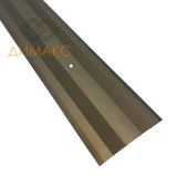 Стыкоперекрывающий одноуровневый алюминиевый порог с отверстиями А80 (78 мм) Бронза (1,8м)