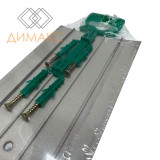 Стыкоперекрывающий одноуровневый алюминиевый порог с отверстиями А80 (78 мм) Серебристая сосна (0,9м)