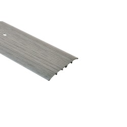 Стыкоперекрывающий одноуровневый алюминиевый порог с отверстиями Аг60 (60 мм) Ольха серая №102 (0,9м)