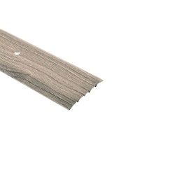 Стыкоперекрывающий одноуровневый алюминиевый порог с отверстиями Аг60 (60 мм) Серебристая сосна №195 (0,9м)