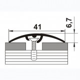 Стыкоперекрывающий разноуровневый алюминиевый порог со скрытым крепежом В4 (41 мм) Strong Ривьера Капучино П15 (1,8 м)