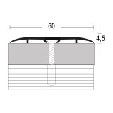 Стыкоперекрывающий одноуровневый алюминиевый порог со скрытым крепежом В60 (60 мм) Бронза (0,9 м)