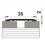 Стыкоперекрывающий одноуровневый самоклеящийся алюминиевый порог ВС35 (35 мм) Серебристая сосна № 195 (0,9 м)