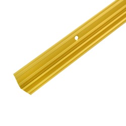 Порог-угол внутренний алюминиевый с открытым крепежом Д6 (20х20 мм) Золото (0,9м)