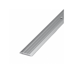 Стыкоперекрывающий одноуровневый алюминиевый порог с отверстиями А1 (25 мм) Серебро (0,9м)