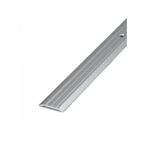 Стыкоперекрывающий одноуровневый алюминиевый порог с отверстиями А1 (25 мм) Серебро (1,8м)