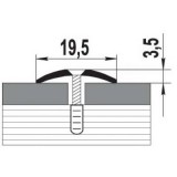 Стыкоперекрывающий одноуровневый алюминиевый порог с отверстиями А20 (20 мм) Бронза (1,8м)