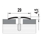 Стыкоперекрывающий одноуровневый алюминиевый порог с отверстиями А30 (29 мм) Дуб темный №091 (1,8м)
