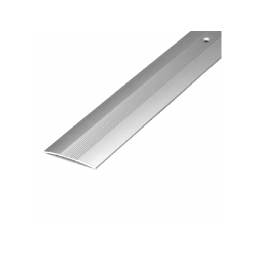 Стыкоперекрывающий одноуровневый алюминиевый порог с отверстиями А5 (37 мм) Серебро (1,8м)