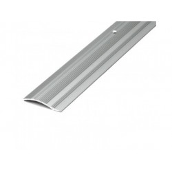 Cтыкоперекрывающий разноуровневый алюминиевый порог с отверстиями С4 (39,4 мм) Серебро (0,9м)   