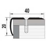 Порог-угол Д13, 40х20 мм, алюм. анодированный, Серебро (не), 1,8 м