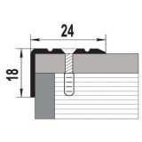 Порог-угол Д3, 24х18 мм, алюм. анодированный, Серебро (не), 1,8 м