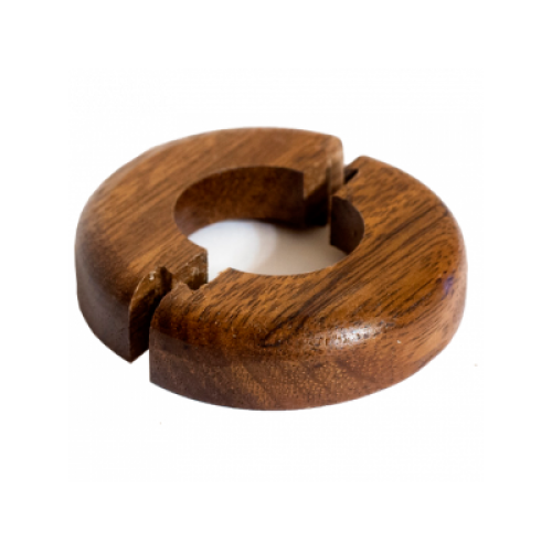 Розетта напольная деревянная, Тёмный орех, 26 мм