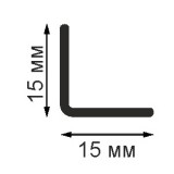 Угол двухсторонний с тиснением Grace (15х15 мм) Ольха